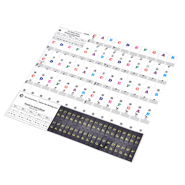 Pianokoskettimien set kosketinsoittimille Irrotettava aloittelijoille T21-M (monivärinen)