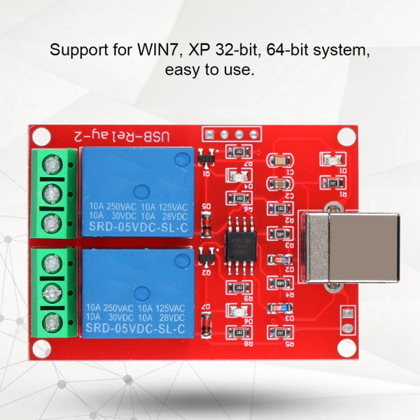 2-kanals 5V dator USB Smart Switch Controller PC Relay Drive Module Expansion Board