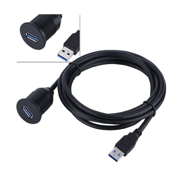 USB 3.0 Monteringskabel USB Forlænger Flush, Dash, Panel Monteringskabel, til Bil, Båd, Motorcykel (1M)