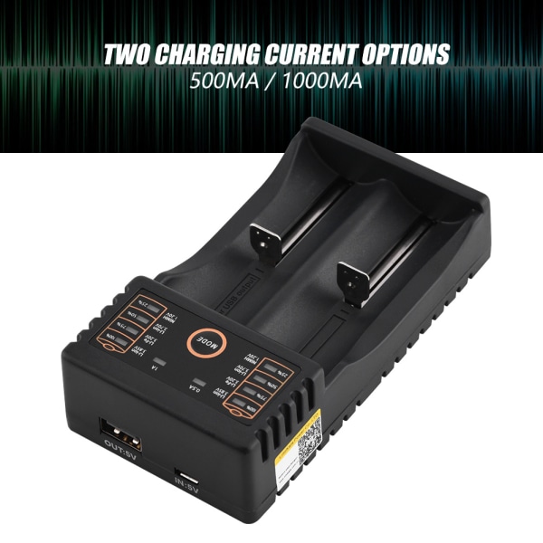Liitokala Lii-202 USB-batterilader for 18650 / 18490 / 18350 / 17670 / 17500 / 16340(RCR123)