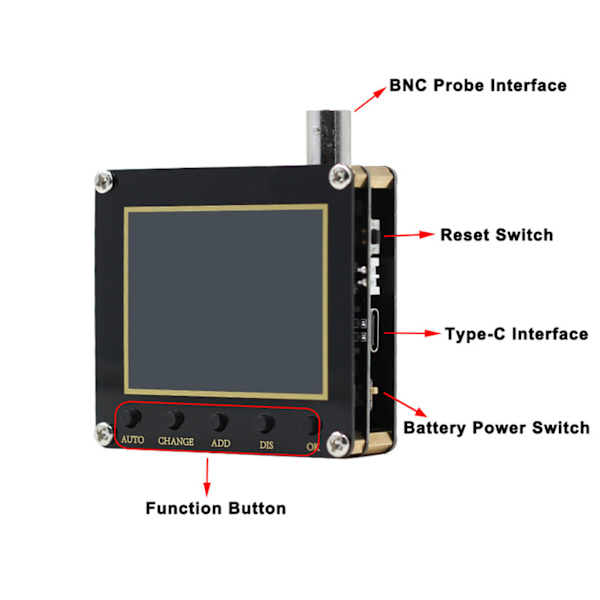 Digitalt oscilloskop signal bølgeform transistorer 2,4 tommer display håndholdt oscilloskop