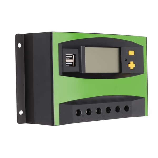 Solar Charge Controller LCD-display Timing Intelligent Automatisk Solpanel Regulator med Dobbelt USB-port 40A 12V 24V