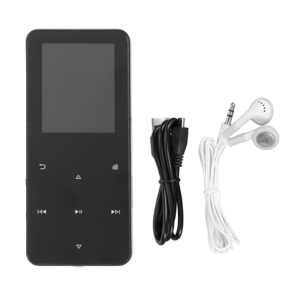 MP3-spelare Bluetooth 4.2 1.8-tums färgskärm Touch Key Videospela Bärbar musikspelare med högtalare FM-radio Elektronisk bok Svart 8GB