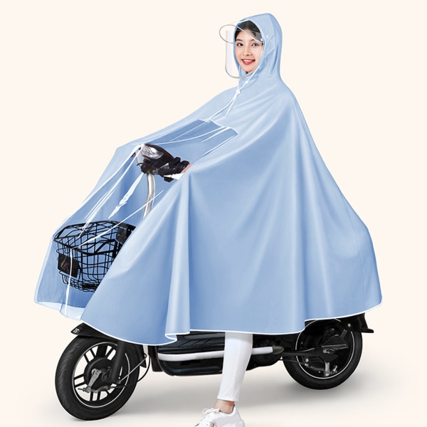 Elektrisk Batteri Cykel Regnfrakke Cykel Regnponcho Lang Hel Krop Genanvendelig Regnponcho 3XL Cykel Type Blå