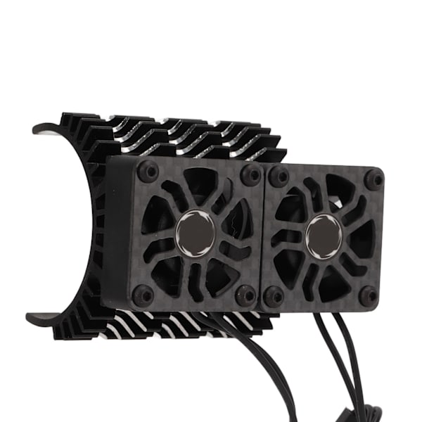 40‑42mm Børsteløs Motor Kjølevifte Dobbel Motor Kjøleribbe Radiator for 1/8 Fjernkontroll Bil Svart