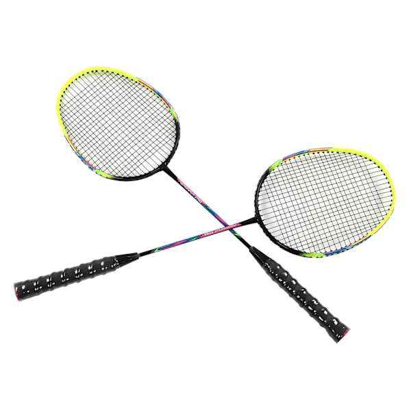 1 Par Grön Badmintonracket Set - Trendigt, Lätt, Bekvämt Grepp, Halksäkert