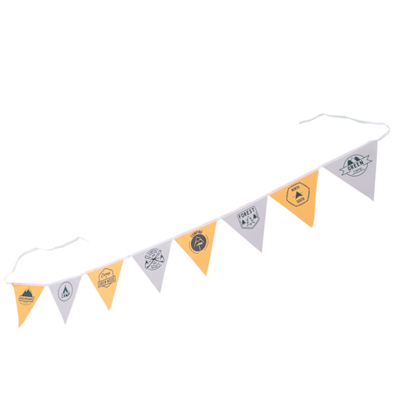 Vimpel Banner Flerfärgad Hängande Slitstark Utomhus Triangel Flagga för Utomhus Trädgårdsdekoration Orange Vit