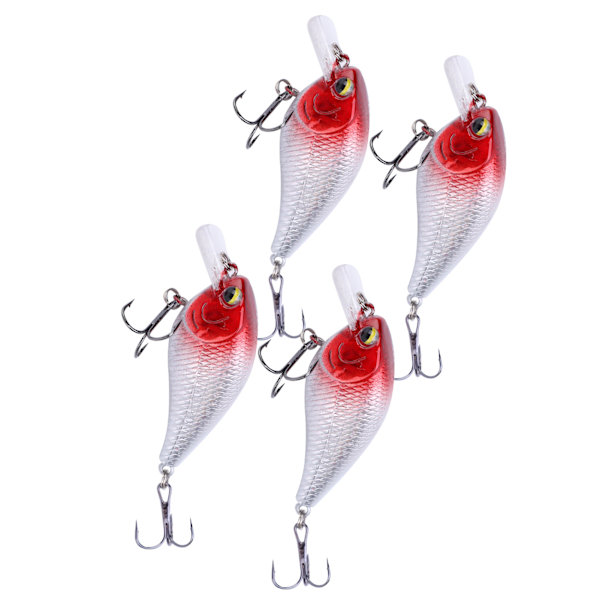 4st Artificiell Simulering Plast Minnow Crank Rock Lure Bete Fisketillbehör3#