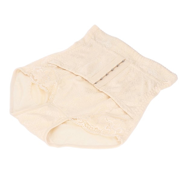 Postpartum Underbukser i Hudfarve med 2 Lags Lukning og Høj Talje - Åndbare Trusser til Gravide Kvinder efter Kejsersnit - 2XL