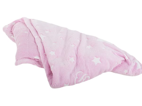 Tæppe med ærmer - Selvlysende stjerner - 190x170cm Ljusrosa pink