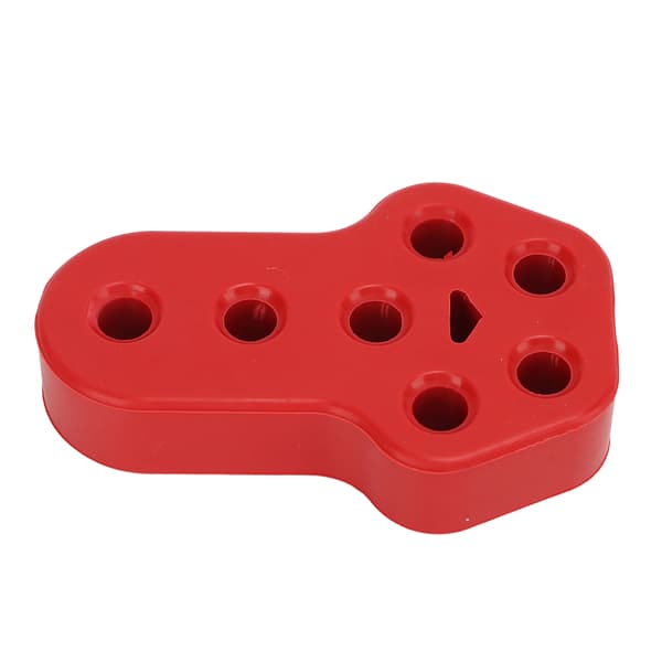 Bilstøtte for eksos, gummiisolator, universal, 7 huller, 12 mm dia, rød