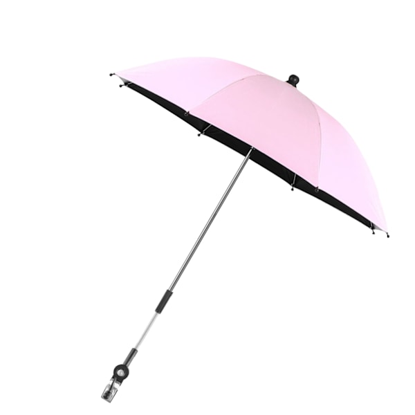 Barnvagnsparasoll UV-skydd Fri Rotation Avtagbar Universal Vagnparasoll Rosa