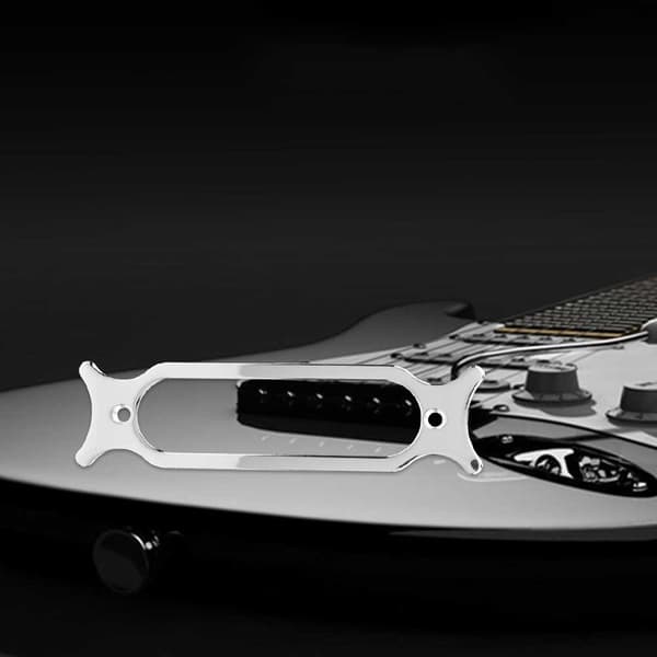 Järn Elektronisk Gitarr Single Coil Pickup Ring Instrument Tillbehör Pickup Ram (Silver)