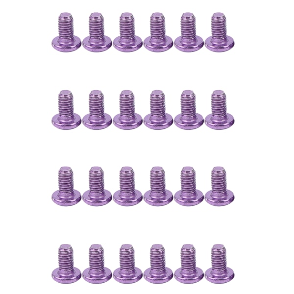 ZTTO 24PCS seosteräs polkupyörän jarrun roottorin pultit maastopyörä M5x10mm levy T25 ruuvi violetti