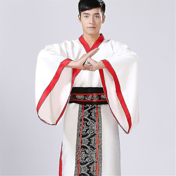 Traditionell Hanfu-klädsel för män M 160-165CM Mörk Röd