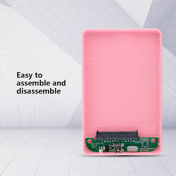 2,5 tuuman SATA SSD ulkoinen kotelo USB 2.0 case (vaaleanpunainen)