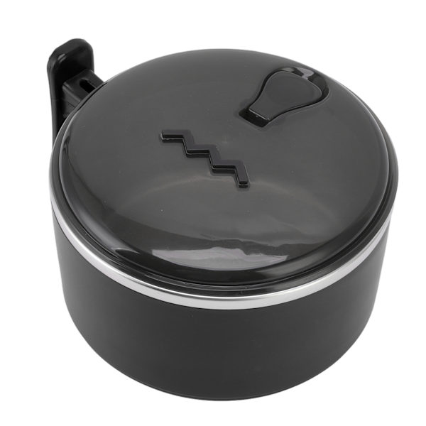 Isolerad skål 304 Rostfritt stål med lock Stativdesign ihålig dubbelskikts värmeisolering Ramenmugg för kök Svart