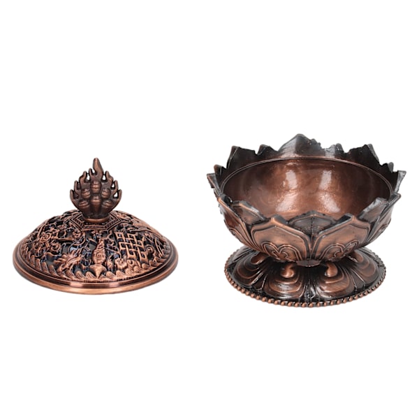 Lotus Røgelsebrænder Vintage Stil Blomst Formet Legering Røgelseholder til Hjem Dekoration Antik Bronze