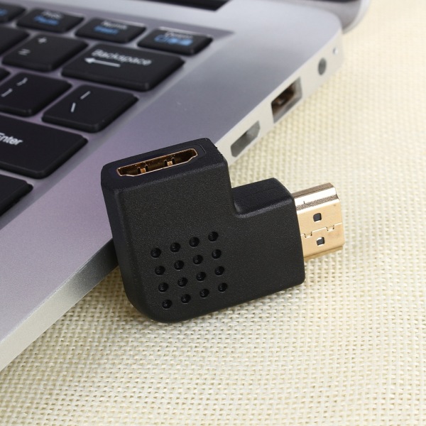 90° venstre vinkel HDMI hann-til-hun-koblingsadapter Forlengelseskontakt for HDTV