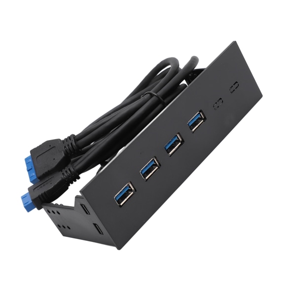 USB 3.0 frontpanelhub 5.25in 4 porter 5Gbps Stabil Plug and Play optisk stasjon Frontpanel for stasjonært hovedkort