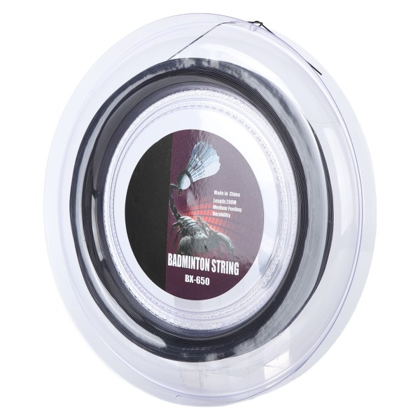 0,72 mm 200 m Badmintonketcherstreng Nylon Badmintontræningsketcher String Line BX 650 Sort