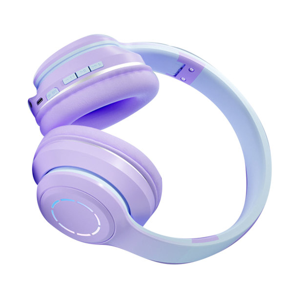 Trådlöst spelheadset Gradient BT5.2-anslutning Mjuka öronkuddar Färgglada lampor Spelheadset för stationär bärbar dator Lila
