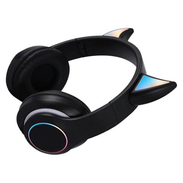 Taitettavat Bluetooth -kuulokkeet HiFi Hehkuva Effect Kevyt Mukavat Söpöt Langattomat Kuulokkeet Musta