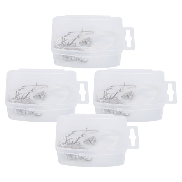 4 box hög kolstål fiskekrokar med lina stark skarp mask mjuk bete Jig fisk krok2#