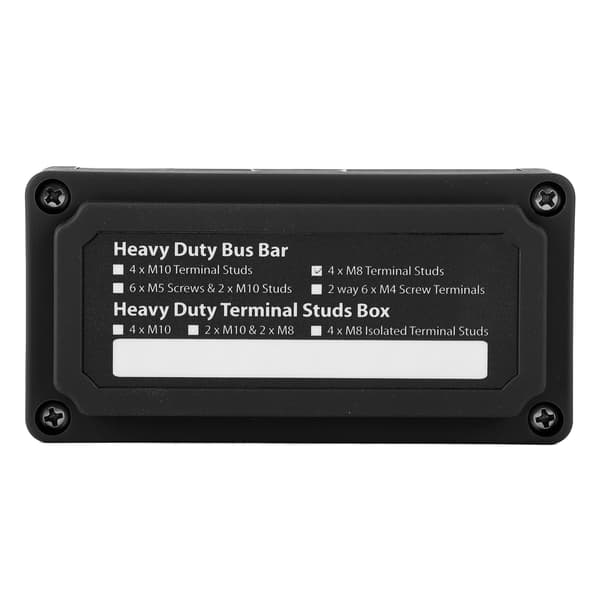 300A 48V DC Samleskinne Strømfordelingsboks 4 Studs Universal til Bil Båd RV Skib Sort