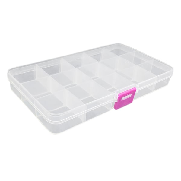 15 Fack Justerbar Plast Fiskedrag Krok Tackle Box Case Organizer