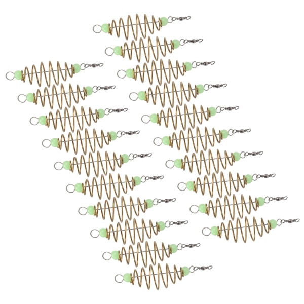 Olivenform Fjærfiskeutstyr Agn Kobberlegering Coil Inline Feeder lokker Bur