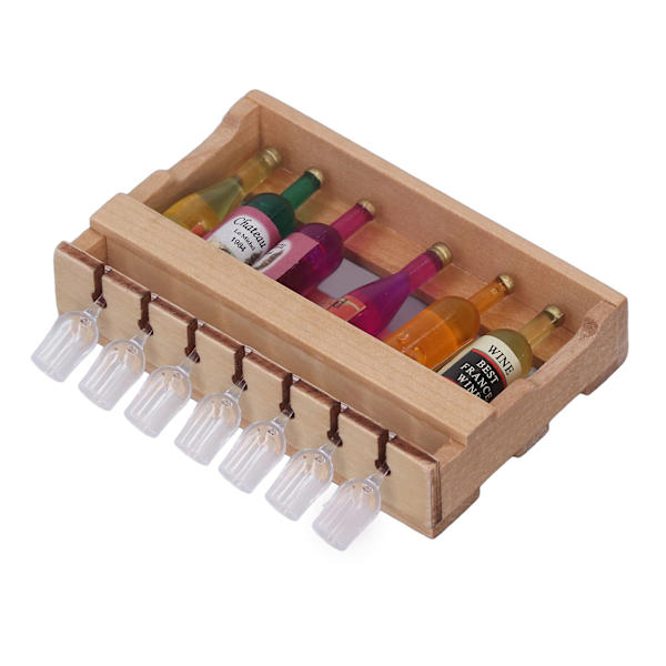 Nukkekodin Mini Viinipulloteline Simulaatio Miniatyyri Keittiötarvikkeet 1/12 Nukkekodin Koristeluun