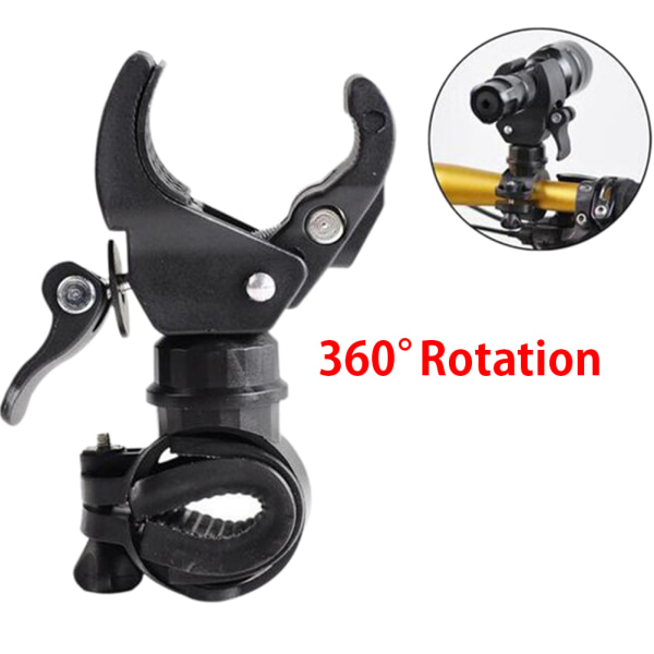 Sykkellysholder Sklisikret Universal 360 graders roterende styremontering LED-lommelyktklemme Lampeholder