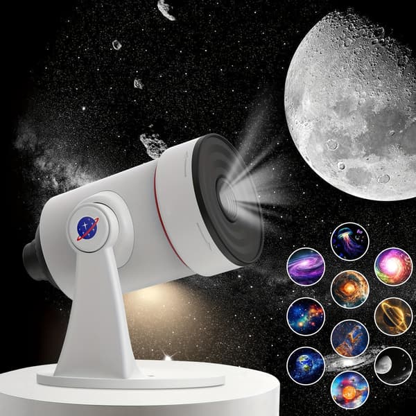 4K Planetarium NASA Rymdprojektor Galaxy Lampa vit white