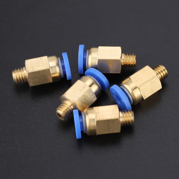 5 stk. 3D Printer Tilbehør PC4-M6 Lige igennem Pneumatisk Samling Ydre Diameter 4MM