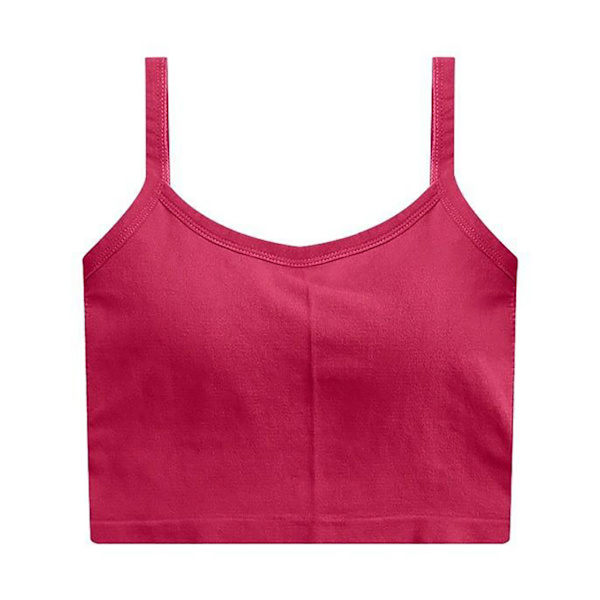 Dame Halter Top Bandeau Top Ren Farve Rygfri Kryds Midriff Mode Top til Rejser Udendørs Roserød Fri Størrelse