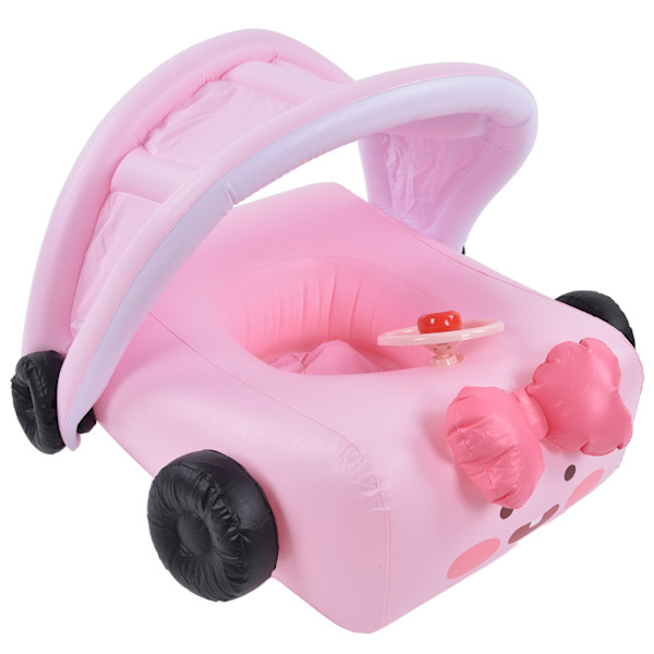 Bilformade babysimningsflottbåtar förtjockade säkra rosa småbarns simringar för simbassäng