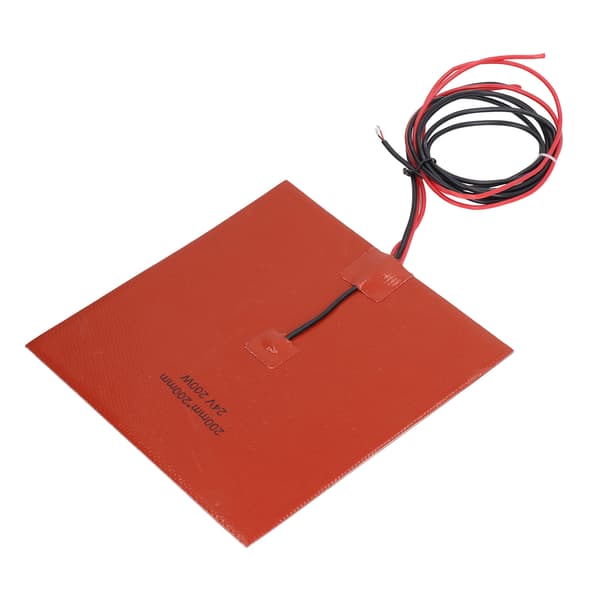 Silikonvarmeplate Varmematte 180℃ 200x200mm 200W Tilbehør til 3D-printer Varmbed DC24V