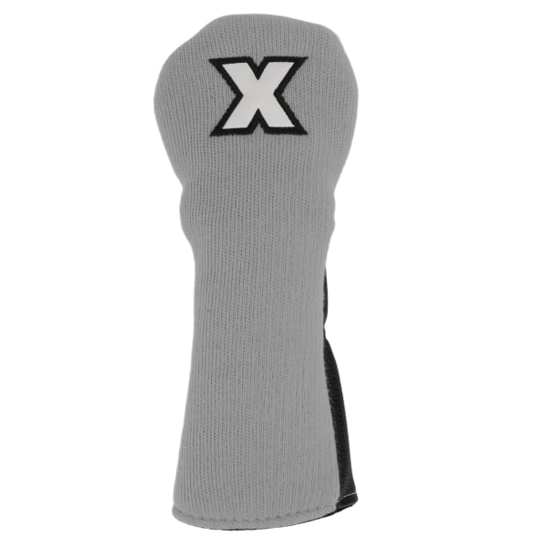 Blandat tyg Head Cover Golf Club Protector Stickad Polyester Vattentät PU med X-mönster för rutinträning Grå och Svart