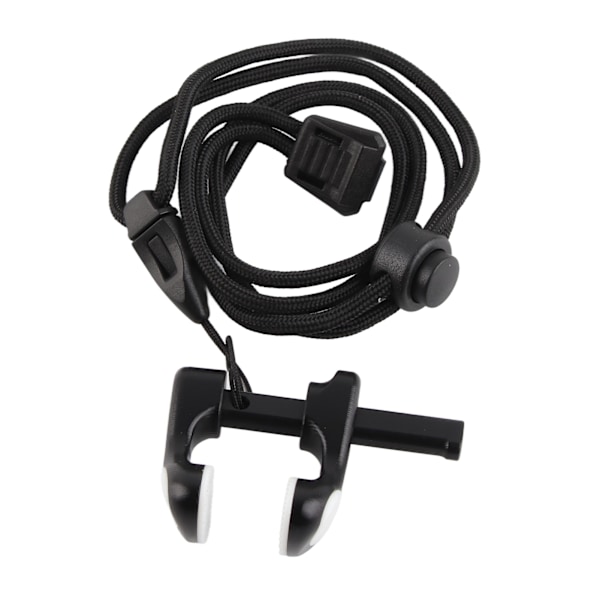 Dykke Neseklype Justerbar Aluminium Legering Profesjonell Svømme Neseplugg med Lanyard Svart