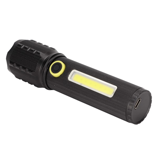 Mini ficklampa starkt ljus 3 lägen teleskopisk zoom bärbar uppladdningsbar för camping nödsituation utomhus