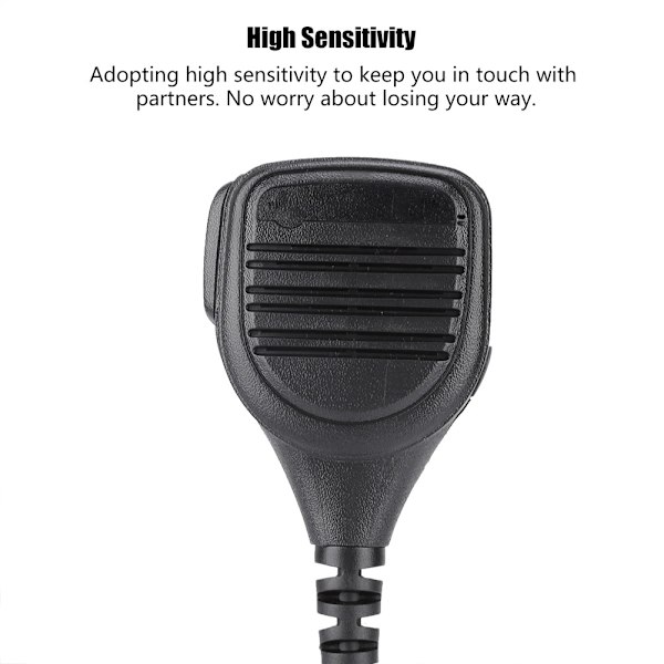 Högkänslig Walkie Talkie-högtalare 360° Backclip Clear Sound CB-mikrofon för 3,5 mm kontakt