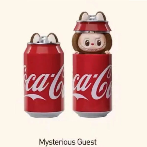 Sjælden Coca-Cola x Labubu Crazy Rabbit Plyslegetøj - Limited Edition af POP MART Mysterious Guest