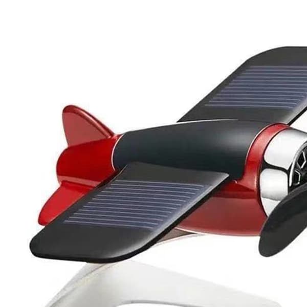 Soldriven roterande flygplan bil luftfräschare aromaterapi diffusor för hemmakontorsdekoration röd