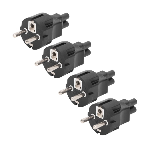 4 STK EU 2 sporplugg til IEC320 C5 strømadapter Profesjonell EU 2 sporplugg 4,8 mm til C5 strømpluggadapter for bærbar PC EU plugg 100‑250V