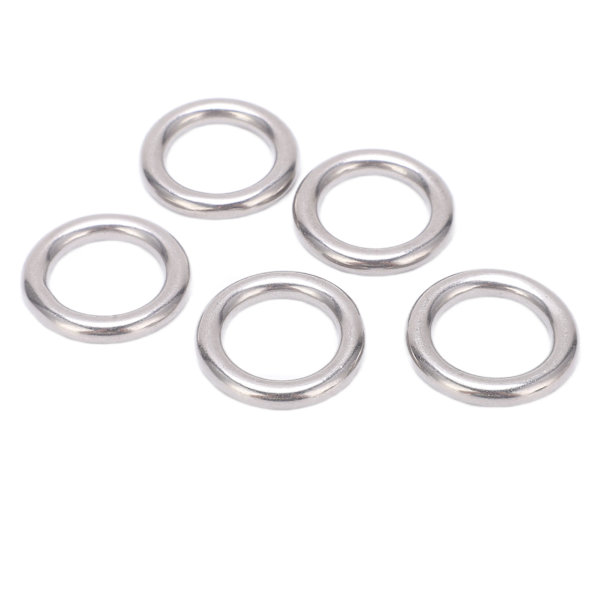 5 stk. 304 Rustfritt Stål Runde O-Ringer Flerbruks Sømløs Sveiset Metall O-Ring for Seiling Dykking 5x20mm