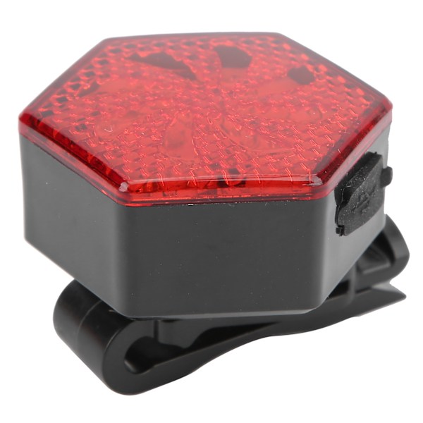 Sykkel Baklykt USB Oppladbar Hexagon Safe Advarsel Blinkende Baklys Sykkellys