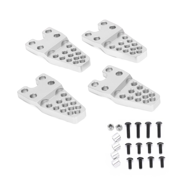 4 stk. RC Feste Aluminium Legering Holdbar Robust Utskiftbar Justeringstilbehør for 1/10 1/8 Simuleringsklatrebil Sølv
