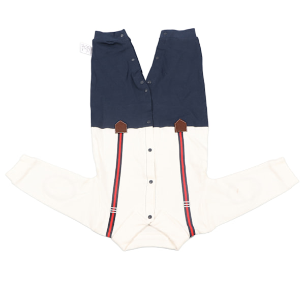 Baby Jumpsuit för Pojkar, Långärmad med Trådda Manschetter, Knappstängning, Pojkkläder med Fluga, 73 cm