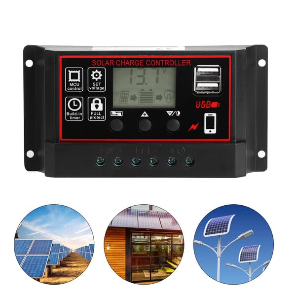 12V 24V 50A Solcelle Oplader Fotovoltaisk Controller USB 5V Output med Digitalt Display